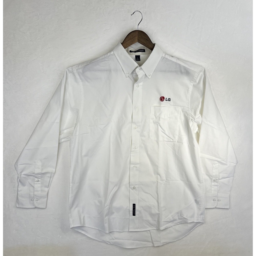 Port Authority LG Men's Long Sleeve White Button Down Shirt Large